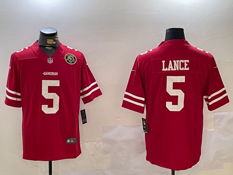 Men San Francisco 49ers #5 Lance Red Second generation 2024 Nike Limited NFL Jersey style 8->san francisco 49ers->NFL Jersey